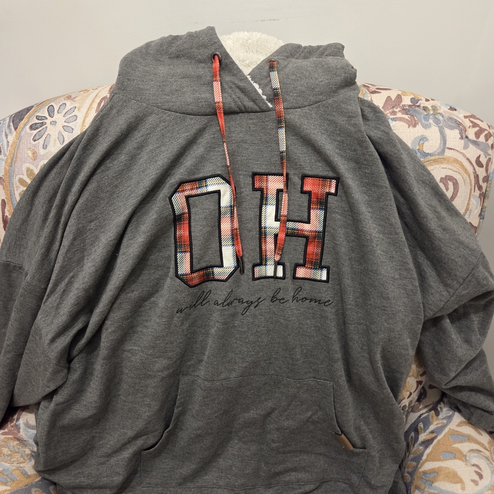 Maurices Gray OH Hoodie with Red Accents